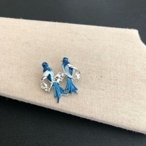 Vintage Blue Birds Brooch